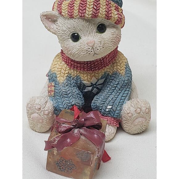 Calico Kittens "The Thought That Counts" Holiday Kitty Present Collectible Cat - Picture 9 of 9